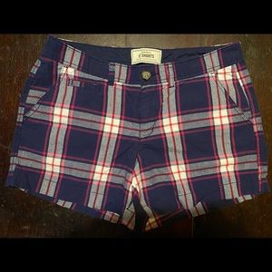 Old Navy - blue, magenta, white plaid shorts